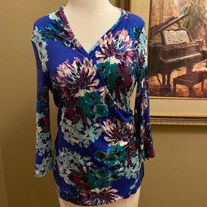 Madison Blue Floral Faux Top